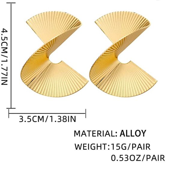 Twisted Wing Gold Earrings - Picture 2 of 4